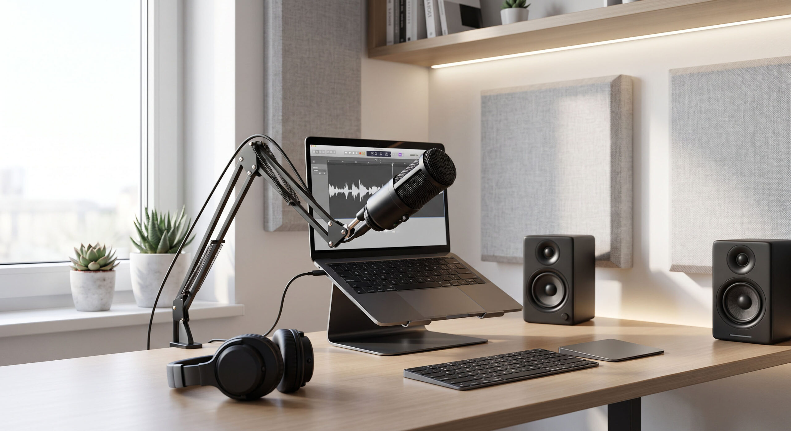 USB and XLR microphone connection setup